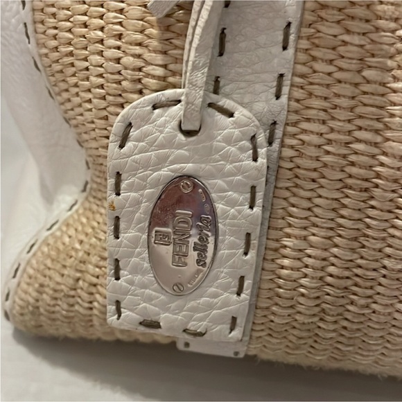 Authentic FENDI Raffia/Leather Bag - Picture 3 of 9